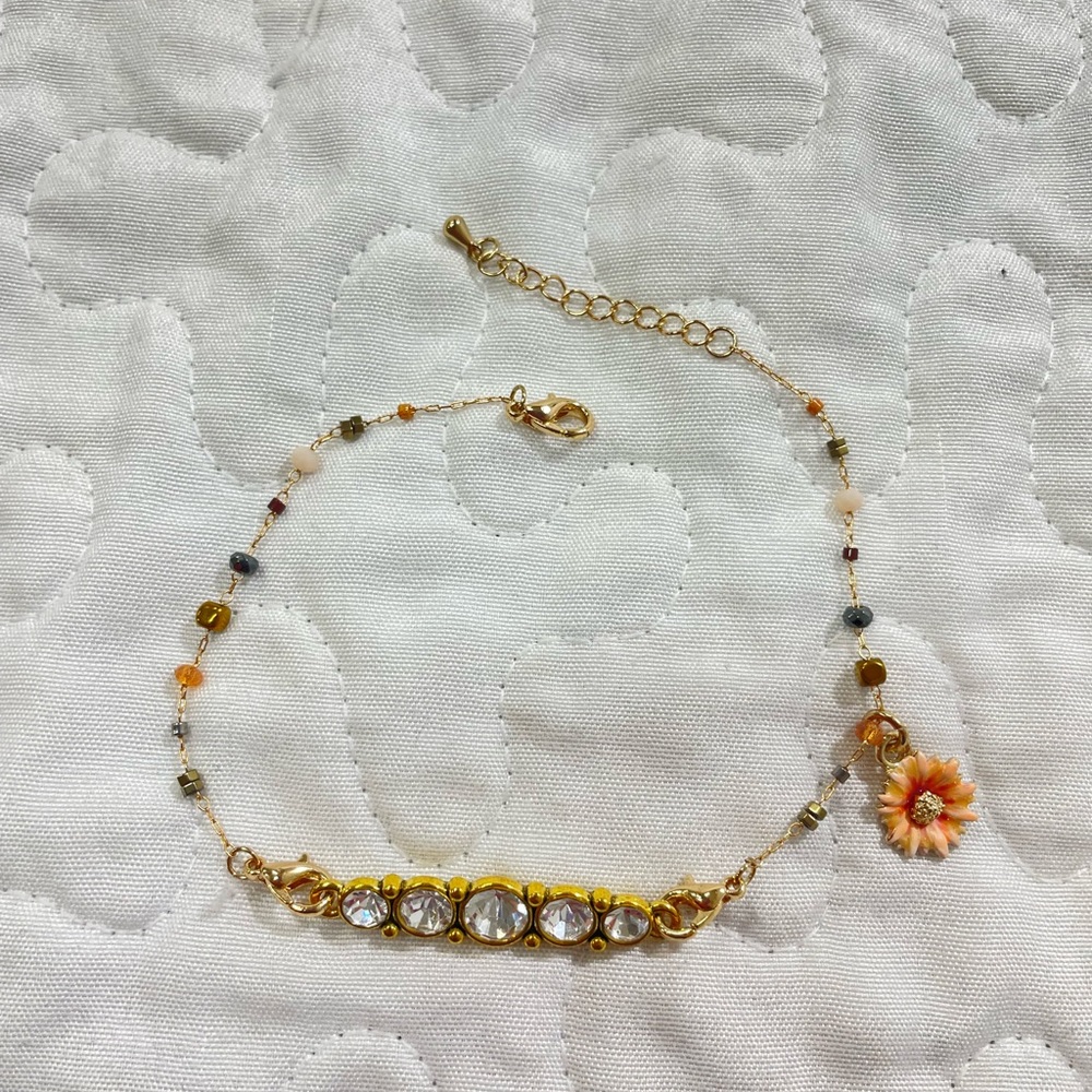 Womens high fashion golden dainty charm bracelet